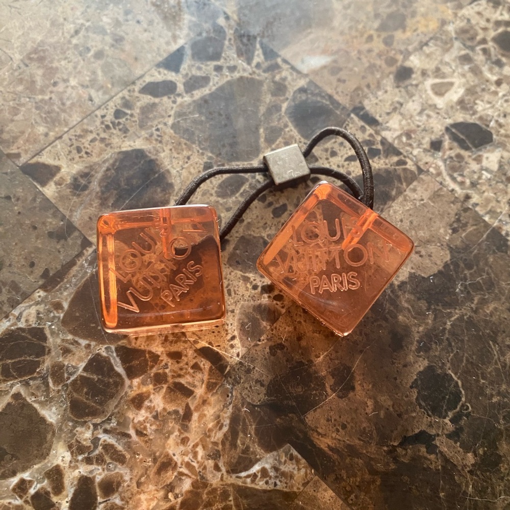 Louis Vuitton Cube Hair Tie Elastic Orange